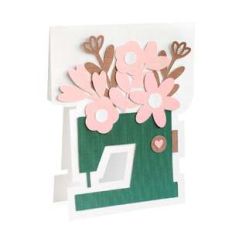 floral sewing machine card