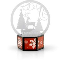 3d snow globe card deer