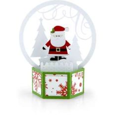 3d snow globe card santa