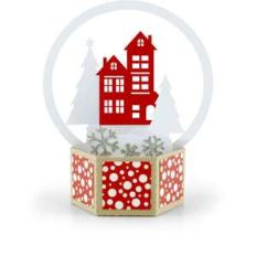 3d snow globe card house