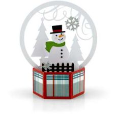 3d snow globe card snowman