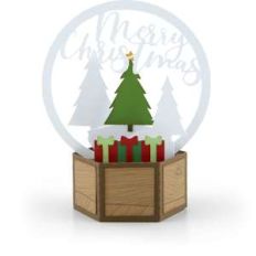 3d snow globe card christmas tree