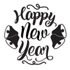 happy new year round ornament