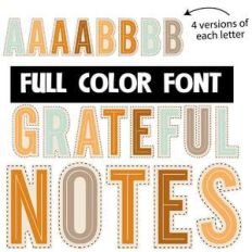 grateful notes color font
