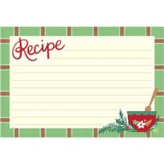 holiday cookbook recipe card plaid