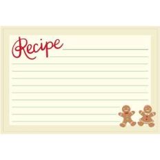 holiday cookbook recipe card gingerbread