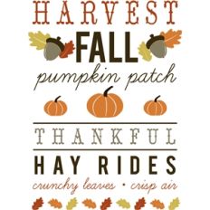 fall harvest print and cut