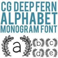 cg deep fern circle alphabet monogram