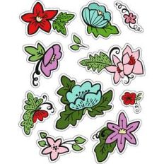 ml flowery christmas stickers