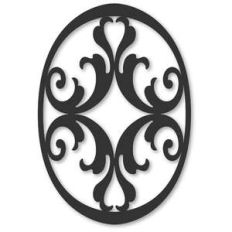 flourish oval damask