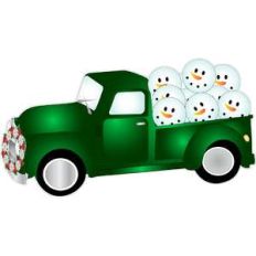 vintage truck with snowballs