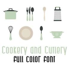 cookery and cutlery full color font
