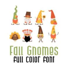 fall gnomes full color font
