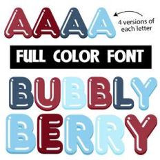bubbly berry color font