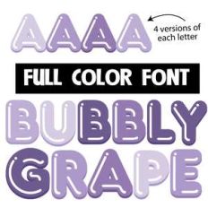 bubbly grape color font