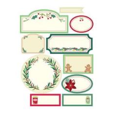 holiday cookbook label stickers