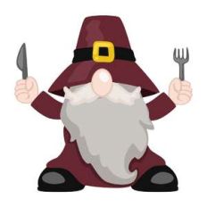 gnome with fork and knife