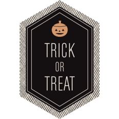 trick or treat pumpkin label / tag