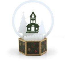 3d snow globe card church