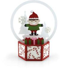 3d snow globe card elf
