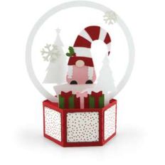 3d snow globe card gnome girl