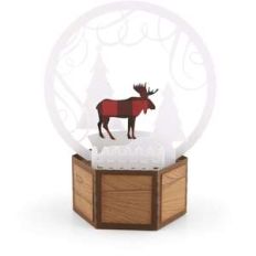 3d snow globe card moose