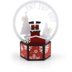 3d snow globe card santa legs
