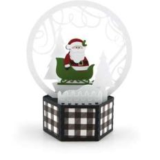 3d snow globe card santa sleigh