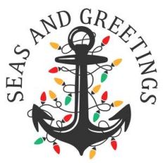seas and greetings christmas beach design
