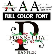 poinsettia banner color font