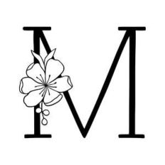 floral letter m monogram