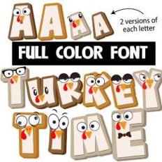 turkey time color font
