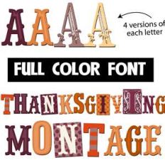thanksgiving montage color font