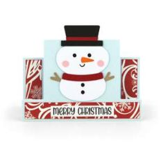 center step card christmas snowman