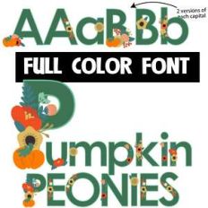 pumpkin peonies color font