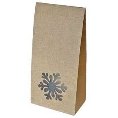 self standing bag with snowflake window