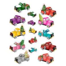 vintage christmas truck stickers