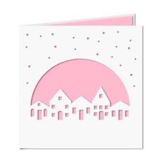 houses winter card