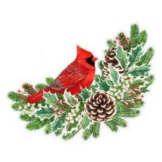 holly spray with cardinal painting