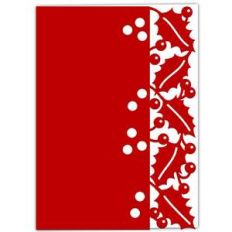 holly berry lace edged card