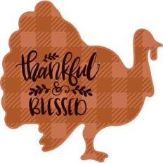thankful and blessed plaid turkey