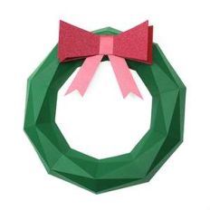 low poly christmas wreath
