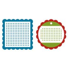 tags with scalloped edges for cross stitch