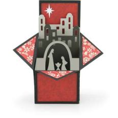tiered box card nativity