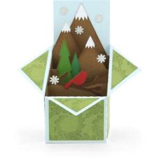a2 tiered box card bird mountain