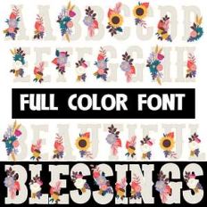 beautiful blessings color font