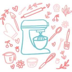 love to bake illustrations