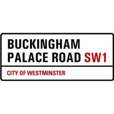 buckingham palace road sign
