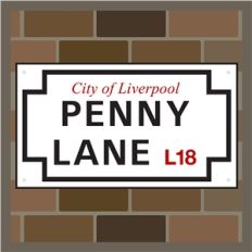 penny lane road sign