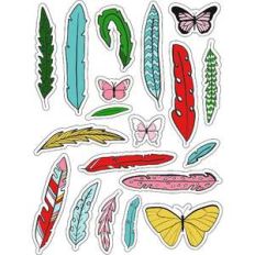 ml christmas feathers stickers